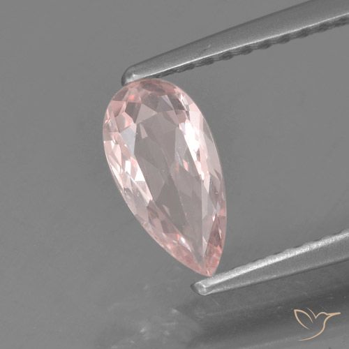 0.58ct Natural Rosa Claro Rosa Morganita, Formato de pêra, VVS-VS