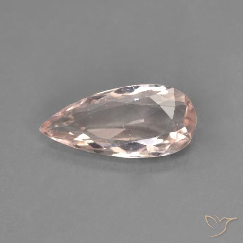 0.90ct Natural Medium Light-Pink Morganita, Formato de pêra, VVS