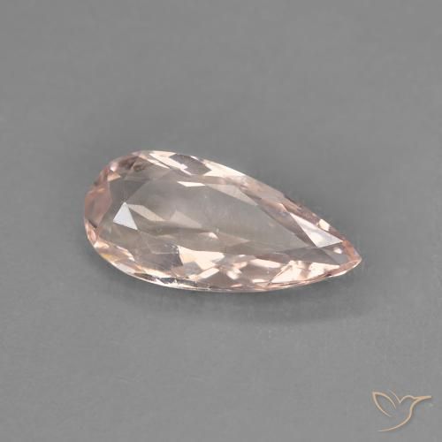 Morganita Medium Light-Pink Natural 0.90ct, Formato de pêra, VVS