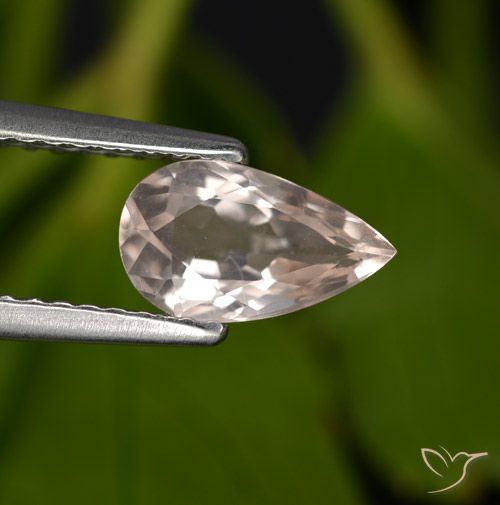 0.83ct Natural Rosa salmão Morganita, Formato de pêra, VVS-VS