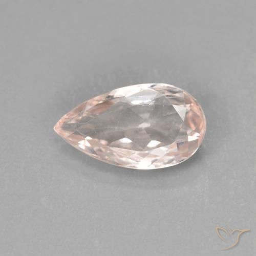 0.96ct Natural Rosa Flamingo Morganita, Formato de pêra, VVS-VS