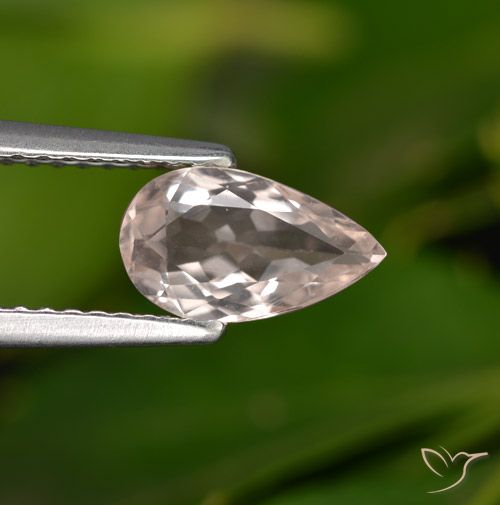 0.86ct Natural Rosa salmão Morganita, Formato de pêra, VVS