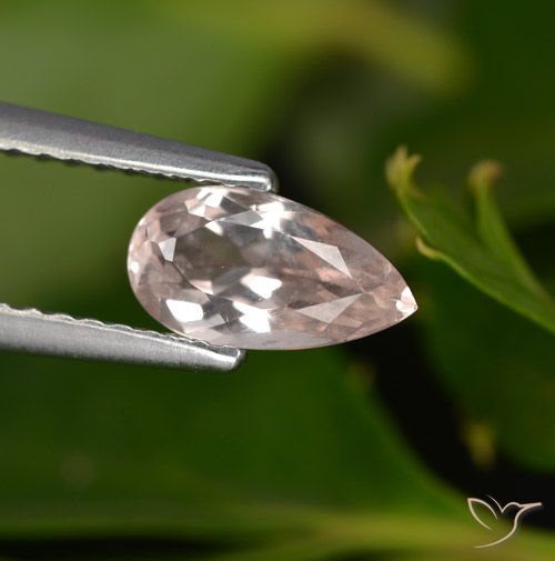 0.74ct Natural rosa médio Morganita, Formato de pêra, VVS-VS