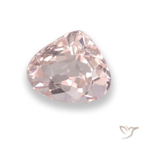 0.76ct Natural Rosa coral claro Morganita, Formato de pêra, VVS-VS