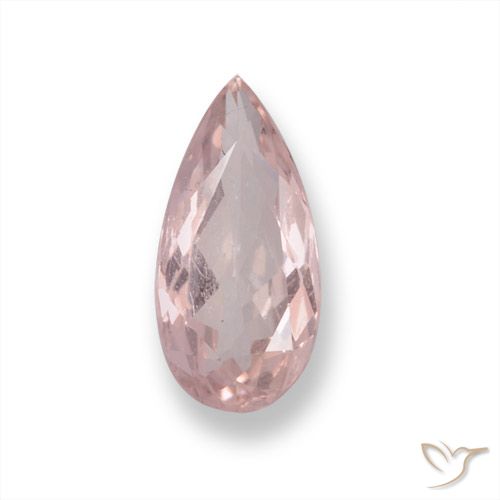0.71ct Natural Luz rosa Morganita, Formato de pêra, VS