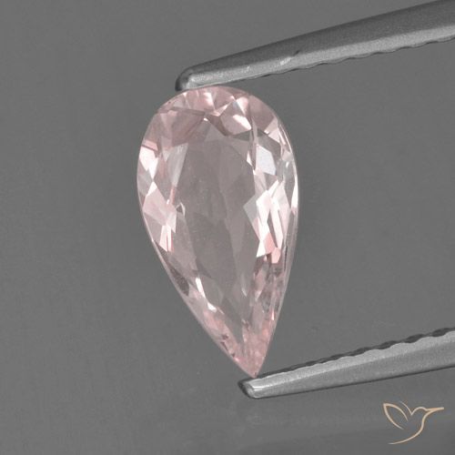 0.74ct Natural Rosa coral claro Morganita, Formato de pêra, VVS