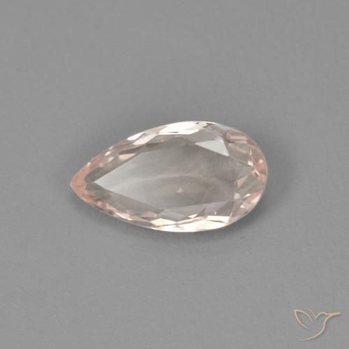 Morganita Rosa Flamingo Natural 0.77ct, Formato de pêra, VVS