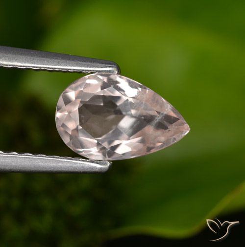 0.90ct Natural rosa médio Morganita, Formato de pêra, VS