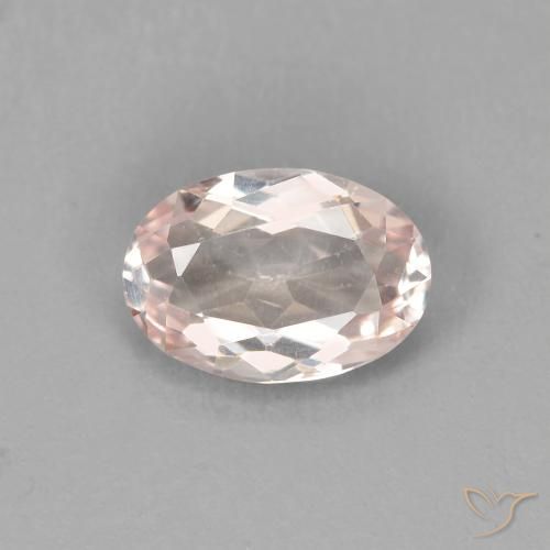 Morganita rosa flamingo natural 0,74ct, corte oval, VVS-VS