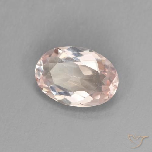 Morganita rosa flamingo natural 0,74ct, corte oval, VVS-VS