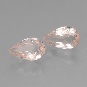 Pedras preciosas de morganita rosa natural de 0,91 ct, formato de pêra, VVS-VS