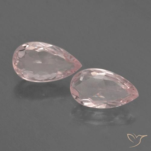 Pedras preciosas de Morganita Coral Rosa natural de 1.14 ct, Formato de pêra, VVS-VS