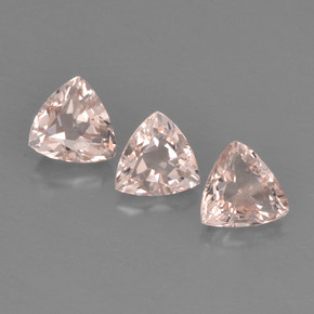 Pedras preciosas de morganita rosa natural de 1,04 ct, trillion, VVS-VS