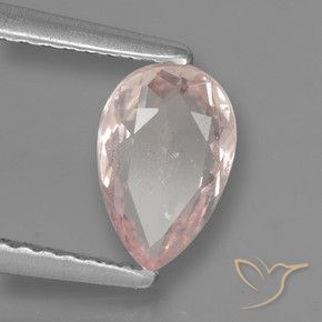 Morganita Rosa Médio Claro Natural 0.73ct, Formato de pêra, VS