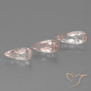 Pedras preciosas de Morganita Rosa bem claro natural de 1.61 ct, Formato de pêra, VVS-VS