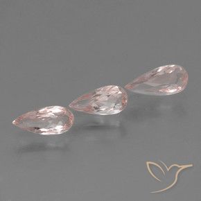 Pedras preciosas de Morganita Rosa Médio Claro natural de 1.11 ct, Formato de pêra, VVS-VS