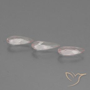 Pedras preciosas de Morganita Rosa Médio Claro natural de 1.24 ct, Formato de pêra, VVS-VS