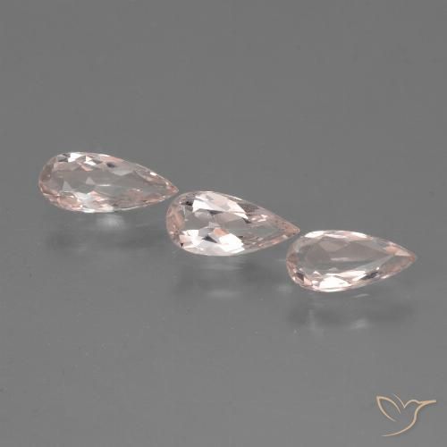 1.11ctw Natural Tom Rosa Coral Morganita, Formato de pêra, VVS-VS