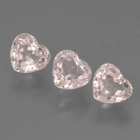 Pedras preciosas de morganita rosa claro natural de 1,54 ct, formato de coração, VVS-VS
