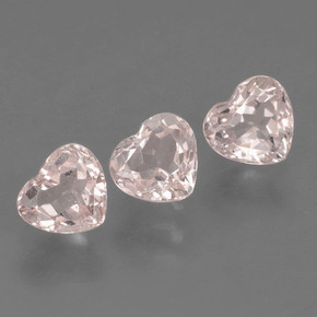 Pedras preciosas de morganita rosa claro natural de 1,54 ct, formato de coração, VVS-VS