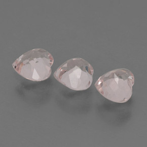 Pedras preciosas de morganita rosa claro natural de 1,54 ct, formato de coração, VVS-VS