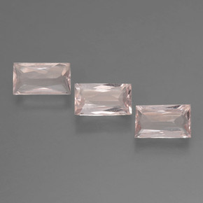 Pedras preciosas de morganita rosa natural de 1,64 ct, baguete, VS