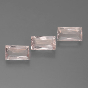 Pedras preciosas de morganita rosa natural de 1,64 ct, baguete, VS