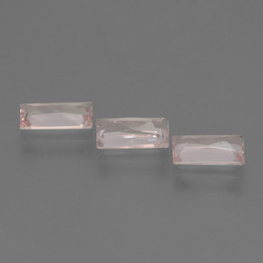 Pedras preciosas de morganita rosa natural de 1,64 ct, baguete, VS