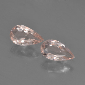 Pedras preciosas de morganita rosa natural de 0,80 ct, formato de pêra, VVS-VS