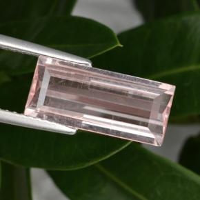 Morganita rosa natural 3,31ct, baguete, VS