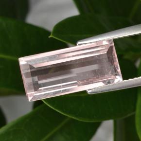 Morganita rosa natural 3,31ct, baguete, VS