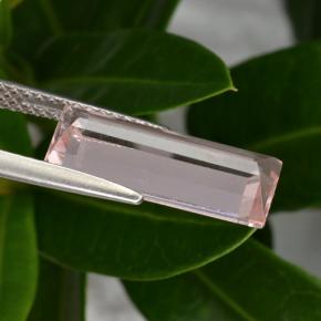 Morganita rosa natural 3,31ct, baguete, VS