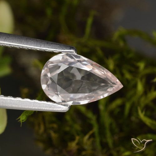 0.68ct Natural Luz rosa Morganita, Formato de pêra, VVS