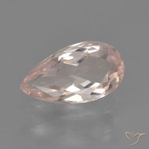 0.53ct Natural rosa médio Morganita, Formato de pêra, VVS