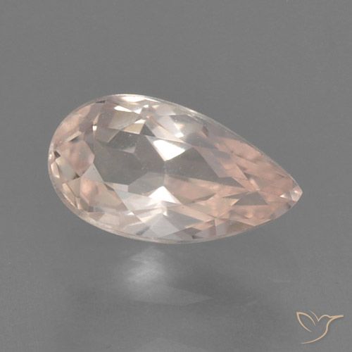 0.49ct Natural rosa médio Morganita, Formato de pêra, VVS