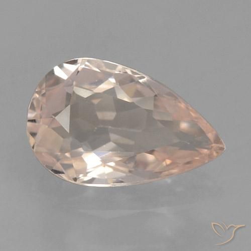 0.58ct Natural Rosa bem claro Morganita, Formato de pêra, VVS