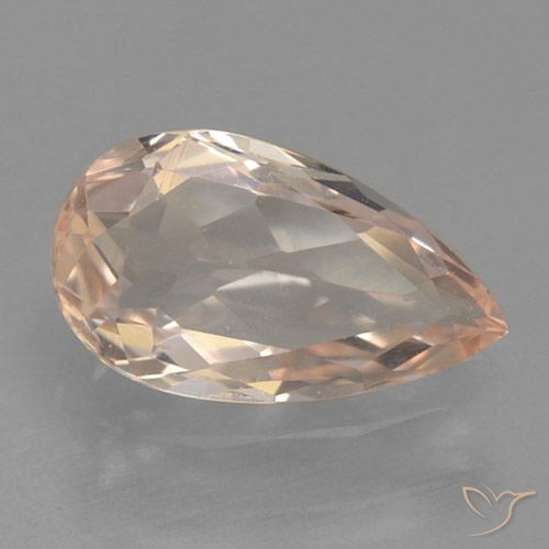 0.62ct Natural Rosa bem claro Morganita, Formato de pêra, VVS-VS