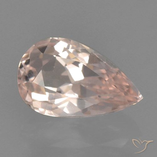 0.54ct Natural rosa médio Morganita, Formato de pêra, VVS