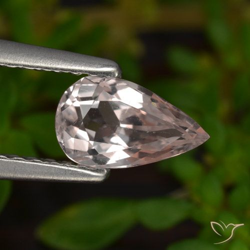 0.51ct Natural Luz rosa Morganita, Formato de pêra, VVS-VS