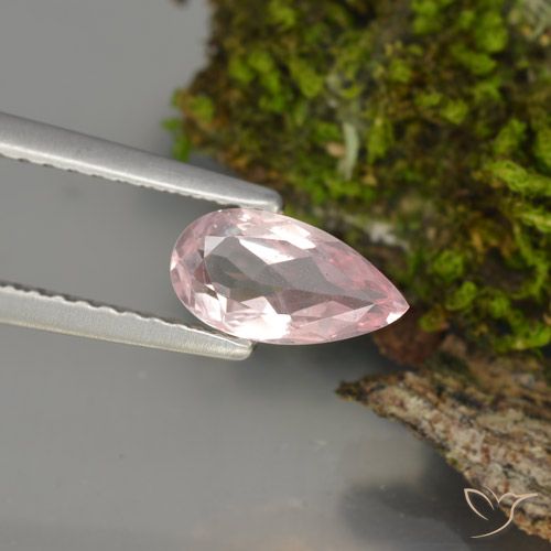 Morganita rosa natural 0,66ct, formato de pêra, VS