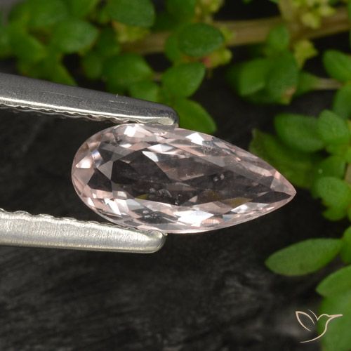 0.47ct Natural rosa médio Morganita, Formato de pêra, VS