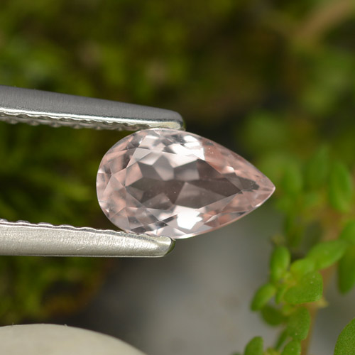 Morganita rosa natural 0,54ct, formato de pêra, VVS
