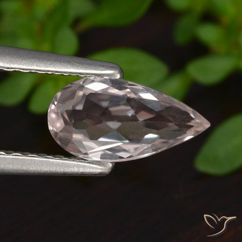 0.74ct Natural Tom Rosa Coral Morganita, Formato de pêra, VVS-VS