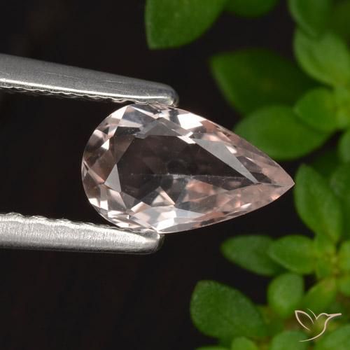 0.48ct Natural rosa médio Morganita, Formato de pêra, VVS
