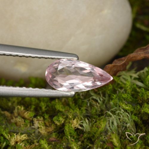 0.72ct Natural Rosa Médio Claro Morganita, Formato de pêra, VVS
