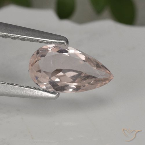 0.57ct Natural Rosa bem claro Morganita, Formato de pêra, VS