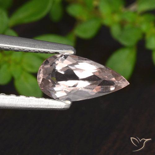 0.56ct Natural rosa médio Morganita, Formato de pêra, VVS-VS