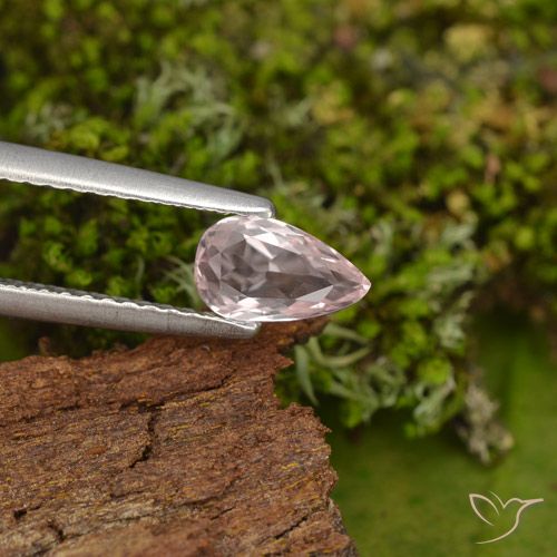 0.48ct Natural Luz rosa Morganita, Formato de pêra, VVS