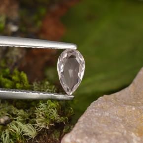 Morganita rosa claro natural 0,49ct, formato de pêra, VVS