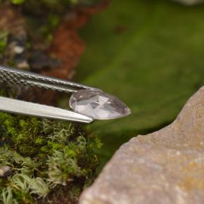 Morganita rosa claro natural 0,49ct, formato de pêra, VVS